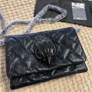 Kurt Geiger Kensington Purse So Black Big Eagle Head
Drench Metallic RARE Bag